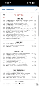 Carnival Cruise Line Main Dining Room Wine & Cocktail Menu with Prices