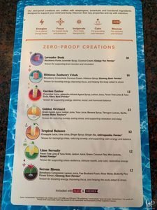 Princess Cruises Zero-Proof Creations Menu
